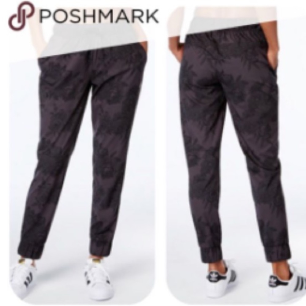 adidas Black Floral Print Track Joggers